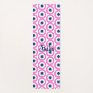 pink evil eye customizable yoga mat