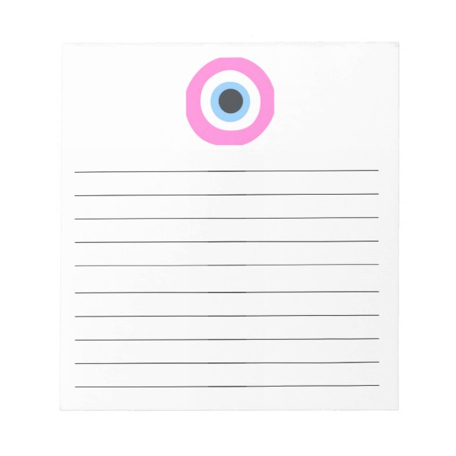 pink evil eye notepad (Front)