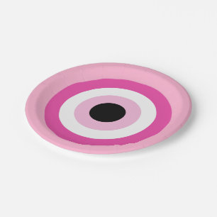 Pink Evil Eye Paper Plate