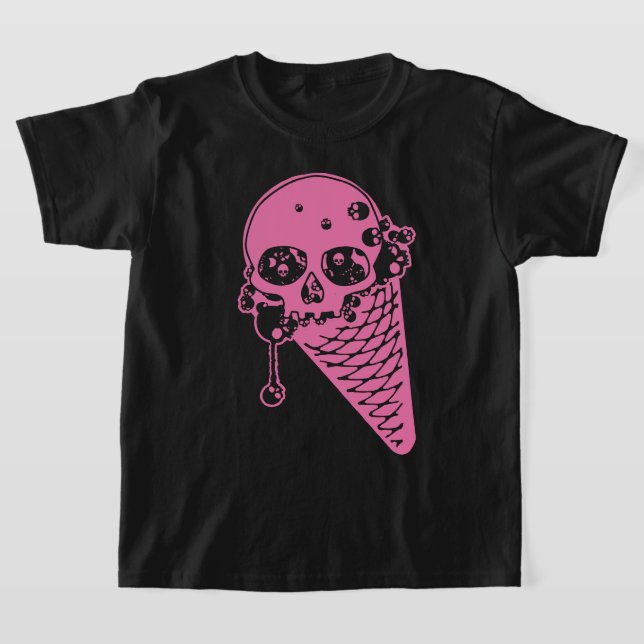 Pink Evil Ice Cream Cone T-Shirt (Laydown)