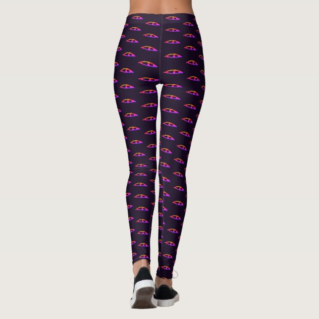 Pink Eye dark purple leggings (Back)
