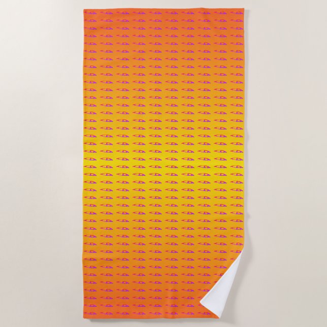 Pink Eye Sunrise beach towel (Front)