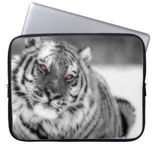 Pink Eyed Tiger Laptop Sleeve