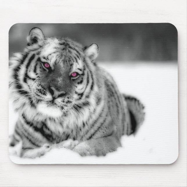 Pink Eyed Tiger Mouse Pad (Front)