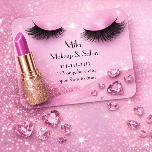 pink eyelashes makeup business card (Creator Uploaded)