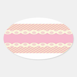 Pink Eyelet Background Oval Sticker
