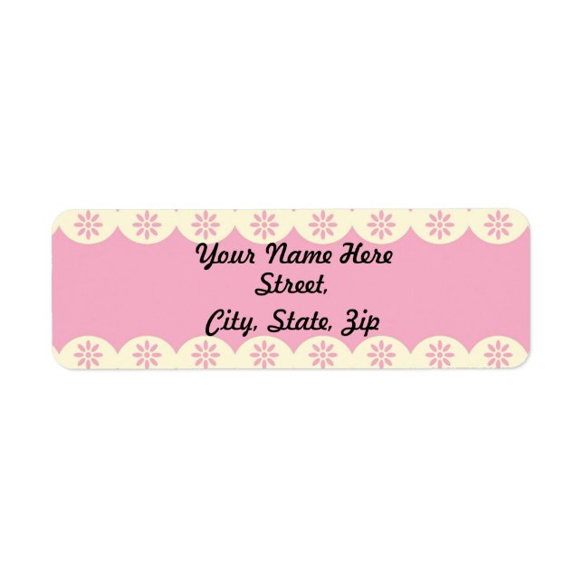 Pink Eyelet Background Return Address Sticker (Front)