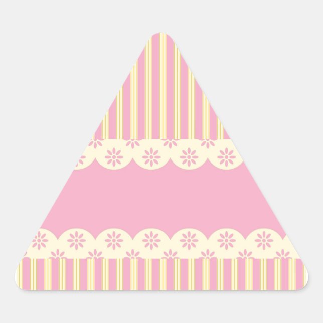 Pink  Eyelet Background Triangle Sticker (Front)