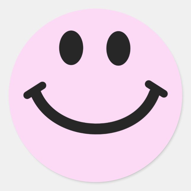 Pink face classic round sticker (Front)