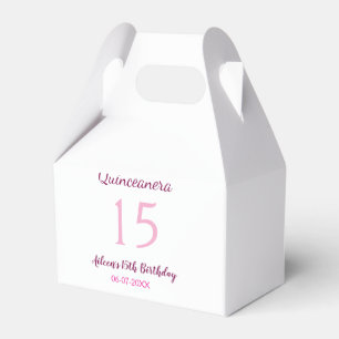 Pink fairy 15th birthday simple moder quinceanera  favor box