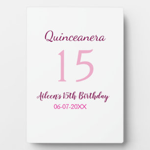 Pink fairy 15th birthday simple moder quinceanera plaque