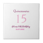 Pink fairy 15th birthday simple moder quinceanera  tile<br><div class="desc">girly design</div>