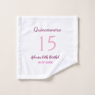 Pink fairy 15th birthday simple moder quinceanera  wash cloth
