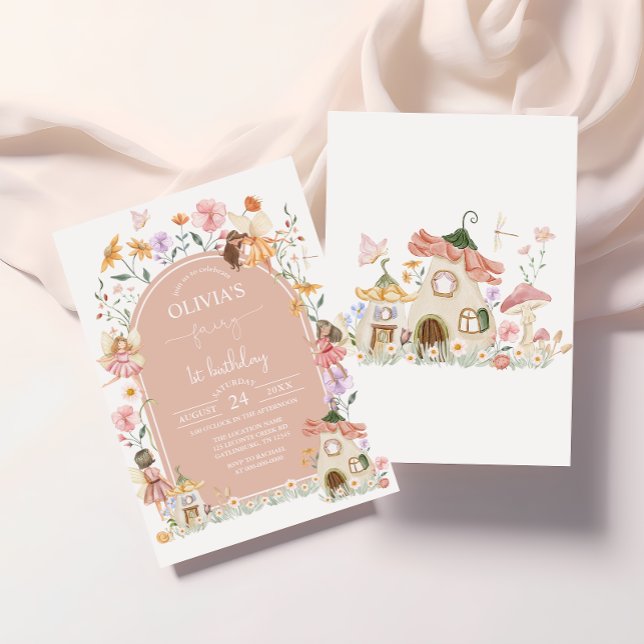 Pink Fairy 1er anniversaire Invitation (Créateur téléchargé)