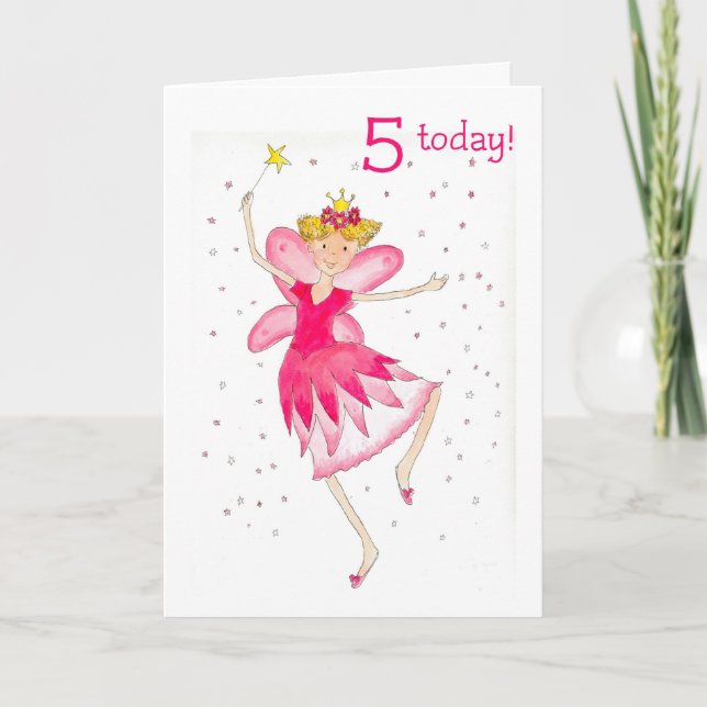 Pink Fairy 5e carte d'anniversaire (Devant)