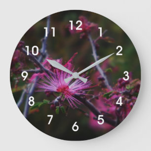 Pink Fairy Duster Large Clock