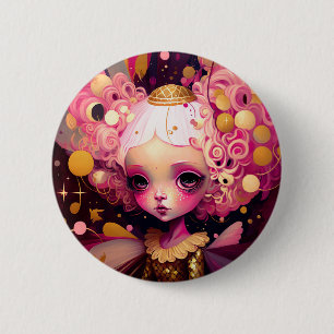 Pink Fairy Fantasy Art 2 Inch Round Button