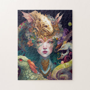 Pink Fairy Fantasy Art Jigsaw Puzzle