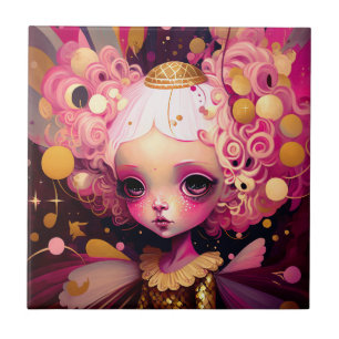 Pink Fairy Fantasy Art Tile