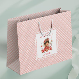 Pink Fairy Girl Whimsical Floral Birthday Gift Bag