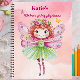Pink Fairy Notebook Write Draw For Girls