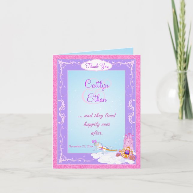 Pink Fairy Tale Merci Note Card 3 (Devant)