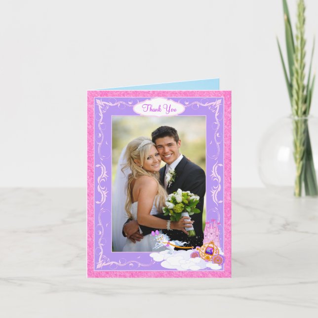 Pink Fairy Tale Multi Photo Merci Carte Note (Devant)