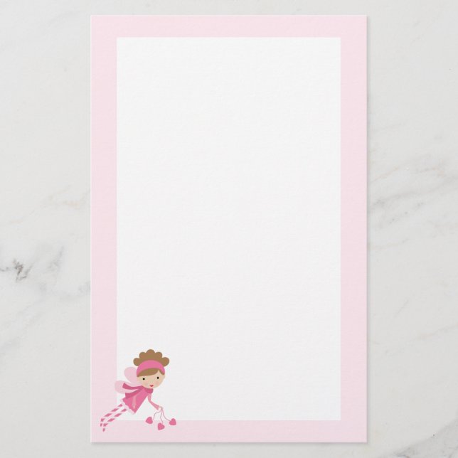 Pink Fairy Valentines Day Stationery (Front)