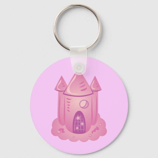 Pink Fairytale Castle Keychain (Front)