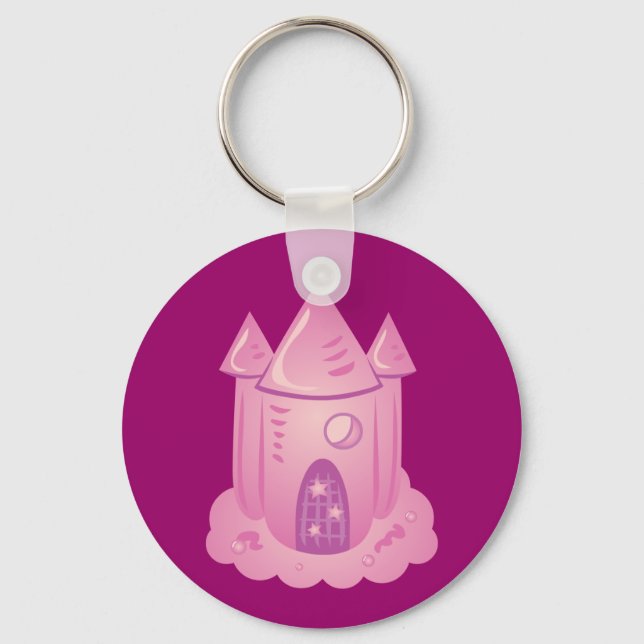 Pink Fairytale Castle Keychain (Front)