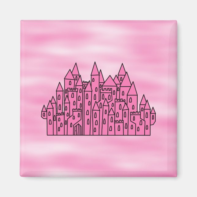 Pink Fairytale Castle Magnet (Front)