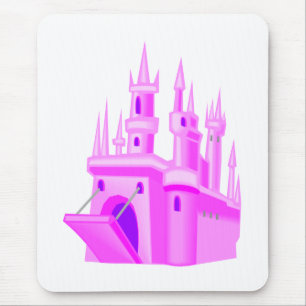 Pink Fairytale Wedding Castle Mouse Pad