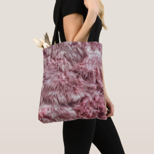 Pink Fake Fur Tote Bag