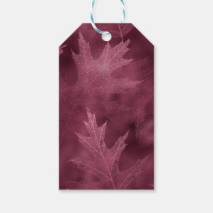 PINK FALL AUTUMN LEAVES GIFT TAGS