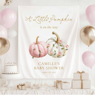 Pink Fall Pumpkin Party Tapestry