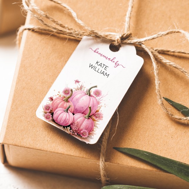 Pink Fall theme label for homemade items (Creator Uploaded)