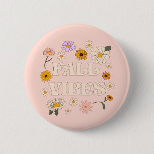 Pink Fall Vibes 2 Inch Round Button