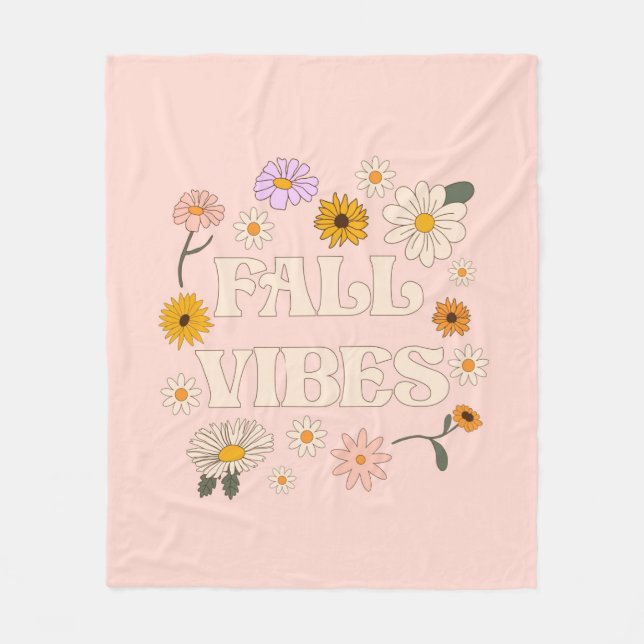 Pink Fall Vibes Fleece Blanket (Front)