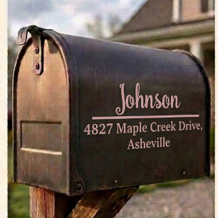 Pink Family Name & Address Mailbox Personalized