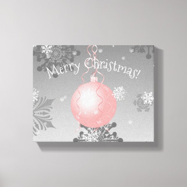 Pink Fancy Christmas Ornament Canvas Print (Front)