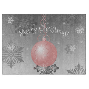 Pink Fancy Christmas Ornament Cutting Board