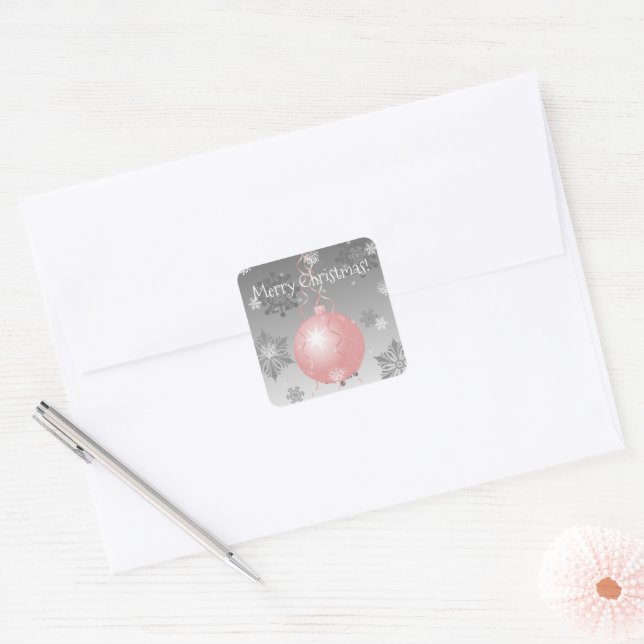 Pink Fancy Christmas Ornament Sticker (Envelope)