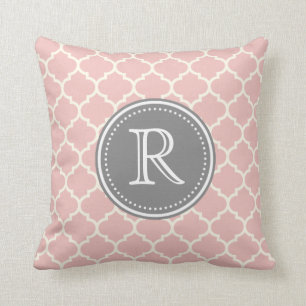 Pink Fancy Monogram Custom Pillow