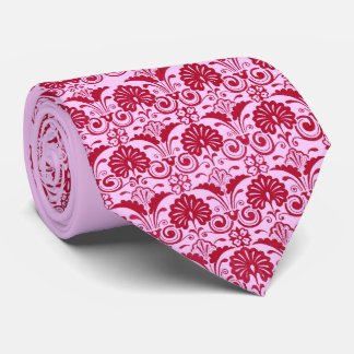 pink fans and fronds print tie