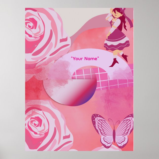 Pink Fantasy Aesthetic Dreamscape Poster (Front)