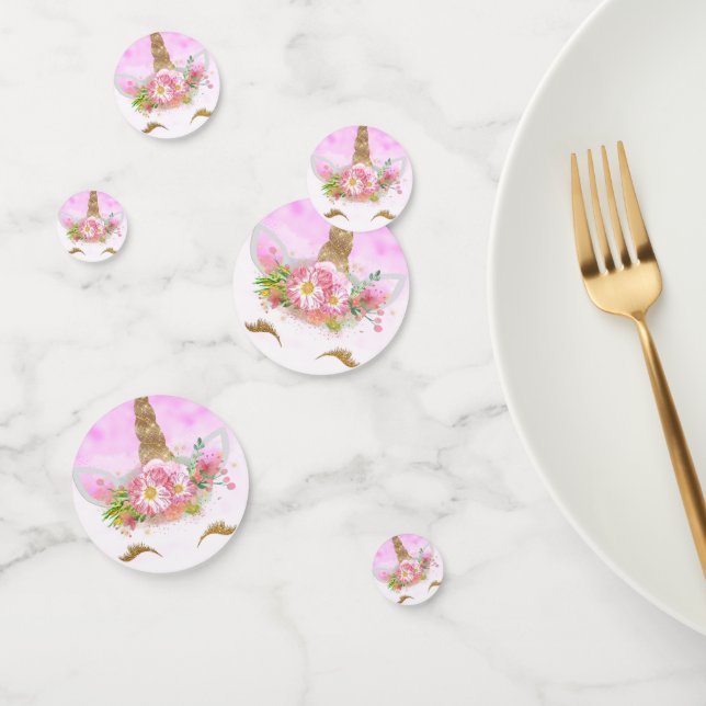 Pink Fantasy and Golden Stars Unicorn Confetti (Group)