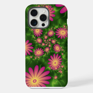 Pink Fantasy Flowers Modern Abstract Fractal Art iPhone 15 Pro Max Case
