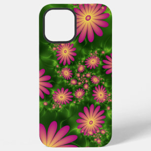 Pink Fantasy Flowers Modern Abstract Fractal Art iPhone 12 Pro Max Case