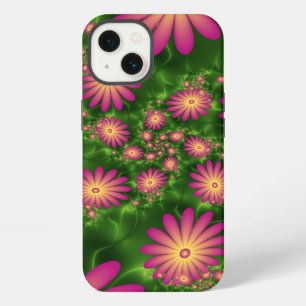 Pink Fantasy Flowers Modern Abstract Fractal Art iPhone 13 Case