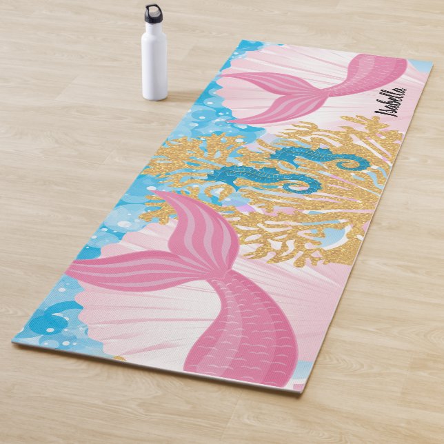 Pink Fantasy Mermaid Life  Yoga Mat (In Situ)